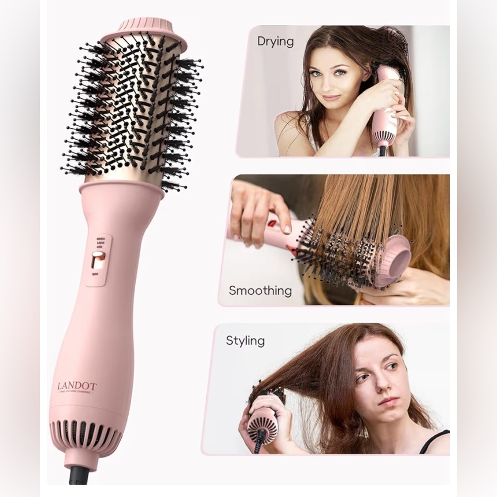 “Brand New Sealed Box”, Landot Hot Hair Drying Brush (Plus) in Pink